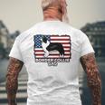 Border Collie Dad Dog American Flag Mens Back Print T-shirt Gifts for Old Men