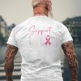 Breast Cancer Warrior Support Squad Breast Cancer Awareness Men's T-shirt Back Print Gifts for Old Men