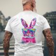 Bunny Face With Tie Dye Glasses Happy Easter Day Boy Kid Men's T-shirt Back Print Gifts for Old Men