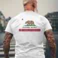 California Republic Flag California Souvenir T-Shirt mit Rückendruck Geschenke für alte Männer