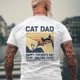 Cat Dad-Happy Father's Day To My Amazing Daddy Mens Back Print T-shirt Gifts for Old Men