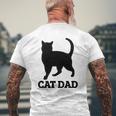 Cat Dad Mens Cat Tee Mens Back Print T-shirt Gifts for Old Men