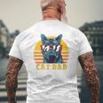 Cat Dad Vintage Cat Sunglasses Best Cat Dad Mens Back Print T-shirt Gifts for Old Men