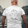 A Cat Giving Two Middle Fingers Because It's Monday Mens Back Print T-shirt Gifts for Old Men