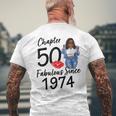 Chapter 50 Fabulous Since 1974 50Th Birthday Black Girl Men's T-shirt Back Print Gifts for Old Men