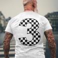 Checkered Birthday 3 Three Race Car 3Rd Birthday Racing Car Men's T-shirt Back Print Gifts for Old Men