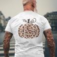 Cheetah Print Pumpkin Animal Print Pumpkin Men's T-shirt Back Print Gifts for Old Men