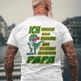Children's Ich Versuche Mich Zu Benehmen Aber Komme Nach Meiner Papa T-Shirt mit Rückendruck Geschenke für alte Männer
