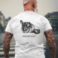 Chinchillin Chinchilla Animal Lover Graphic Vintage Cool Mens Back Print T-shirt Gifts for Old Men