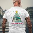 Christmas Book Tree Retro All Booked For Christmas Book Tree Men's T-shirt Back Print Gifts for Old Men