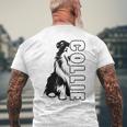 Collie Langhaarcollie Hund Herrchen Frauchen Hunde T-Shirt mit Rückendruck Geschenke für alte Männer