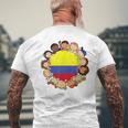 Colombian Flag Hispanic Heritage Month Colombia Kid Boy Girl Men's T-shirt Back Print Gifts for Old Men