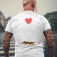 Cute Dachshund Weenie Love Balloon Dog Lover Men's T-shirt Back Print Gifts for Old Men