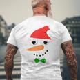 Cute Santa Snowman Face Christmas Snowman Costume Men's T-shirt Back Print Gifts for Old Men