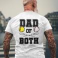 Dad Of Both Dad Of Ballers Baseball Softball Mens Back Print T-shirt Gifts for Old Men