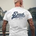 Dad Est 2024 Dad To Be New Daddy Men's T-shirt Back Print Gifts for Old Men