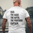 Dad The Man The Myth The Pontoon Captain Happy Father's Day Mens Back Print T-shirt Gifts for Old Men