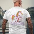 Dadacorn Einhorn Papa Und Baby Weihnachten Papa T-Shirt mit Rückendruck Geschenke für alte Männer