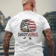 Daddysaurusrex Dinosaur American Flag Dad Father's Day Mens Back Print T-shirt Gifts for Old Men