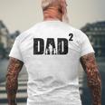 Damen Dad Hoch 2 Zweifacher Papaater Zwei Töchter Mit-Ausschnitt T-Shirt mit Rückendruck Geschenke für alte Männer