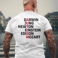 Darwin Jung Newton Einstein Edison Mozart Autism Awareness Men's T-shirt Back Print Gifts for Old Men