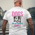 Dogs Are My Favorite People Australian Shepherd Mens Back Print T-shirt Gifts for Old Men