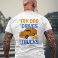 Driver Kids Daughter Son Trucker Dad Drives Big Trucks Mens Back Print T-shirt Gifts for Old Men