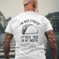 Fitness Taco Gym Cool Humor Mens Back Print T-shirt Gifts for Old Men