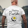 Flower Happy Purim Jewish Purim Costume Men's T-shirt Back Print Gifts for Old Men