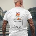Fox In The Pocket Cute Baby Pocket Fox Men's T-shirt Back Print Gifts for Old Men