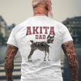 Akita Dad S For Men Akita Owner Mens Back Print T-shirt Gifts for Old Men
