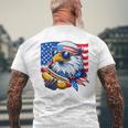 Bald Eagle Hotdog American Flag 4Th Of July Patriotic Men's T-shirt Back Print Gifts for Old Men