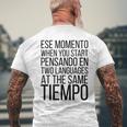 Bilingual English Español Spanish Ingles Spanglish Gray T-Shirt mit Rückendruck Geschenke für alte Männer