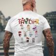 Christmas Taylor Santa First Name Personalized Xmas Men's T-shirt Back Print Gifts for Old Men