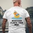 Cruise Ship Humour Whatever Floats Your Boat Cruising Men's T-shirt Back Print Gifts for Old Men