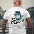 I Go Meow Cute Singing Cat Meme Men's T-shirt Back Print Gifts for Old Men