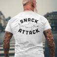 Shark Great White Foodie Snack Attack Men's T-shirt Back Print Gifts for Old Men