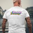 Gay Daddy Bear Retro Style Lgbt Rainbow Lgbtq Pride Daddy Mens Back Print T-shirt Gifts for Old Men