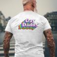 Gay Daddy Rainbow Pride Retro Lgbtq Mens Back Print T-shirt Gifts for Old Men