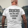 Generation X Adulting Since Elementary School Gen X Men's T-shirt Back Print Gifts for Old Men