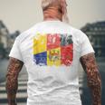 Germany Moldova Flags Half Moldovian German Roots Vintage Men's T-shirt Back Print Gifts for Old Men