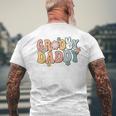 Groovy Daddy Retro Dad Matching Family 1St Birthday Party Men's T-shirt Back Print Gifts for Old Men