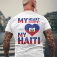 Haitian My Heart Country My Haiti Flag For Men Men's T-shirt Back Print Gifts for Old Men