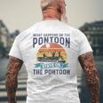 What Happens On The Pontoon Boat Boating For Dad Mens Back Print T-shirt Gifts for Old Men
