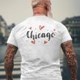 I Heart Chicago Illinois Cute Love Hearts Men's T-shirt Back Print Gifts for Old Men