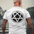 Heartagram Pentagram T-Shirt mit Rückendruck Geschenke für alte Männer