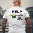 Help I've Fallen And I Can't Get Up Upside Down Turtle Men's T-shirt Back Print Gifts for Old Men