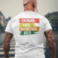 Herren Dachdecker Papa Ehemann Held Dachdeckeratertagater Raglan T-Shirt mit Rückendruck Geschenke für alte Männer