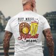 Hot Mess Always Stressed Softball Mom Men's T-shirt Back Print Gifts for Old Men