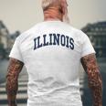 Illinois Throwback Classic Men's T-shirt Back Print Gifts for Old Men